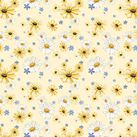 Friendly Farmstead Daisies All Over Yellow
