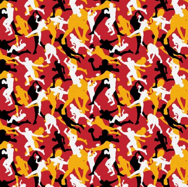 Paintbrush Studio Super Sports Football Camo Red & Gold