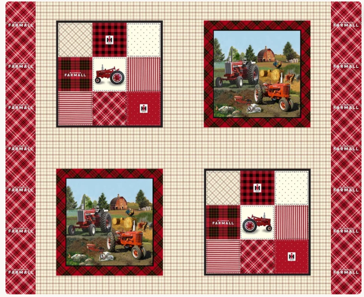 Farmall Plaid 36-Inch Pillow Panel