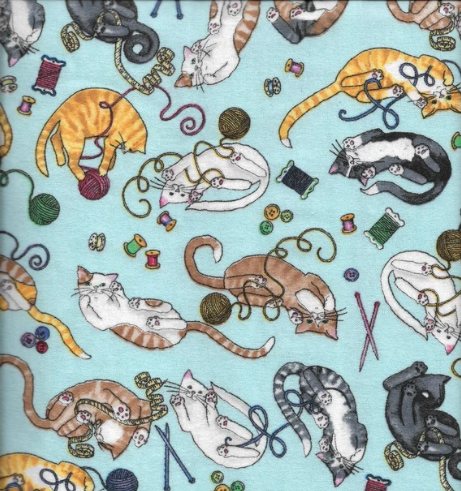 AE Nathan Comfy Flannel Cats & Yarn