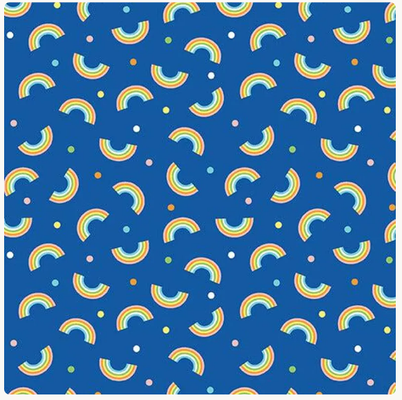 Benartex Noah’s Journey Little Rainbows Royal Blue