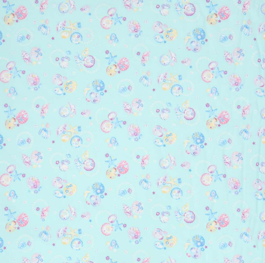 Cosmo Textile Kawaii Dreamy Seashells Blue