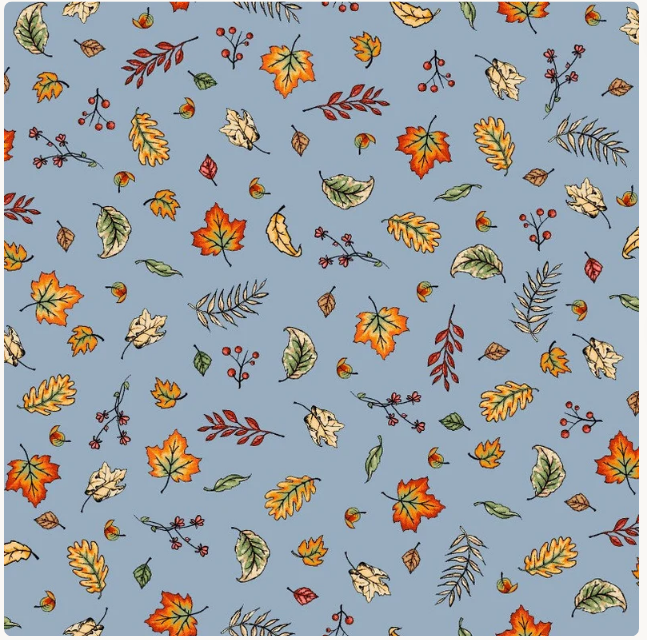 Maywood Studio Sweater Weather Blowing Leaves Blue