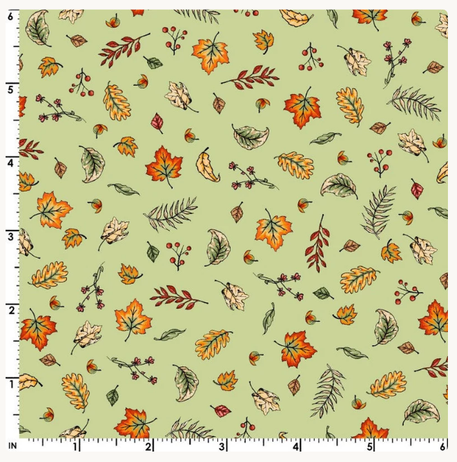 Maywood Studio Sweater Weather Blowing Leaves Green