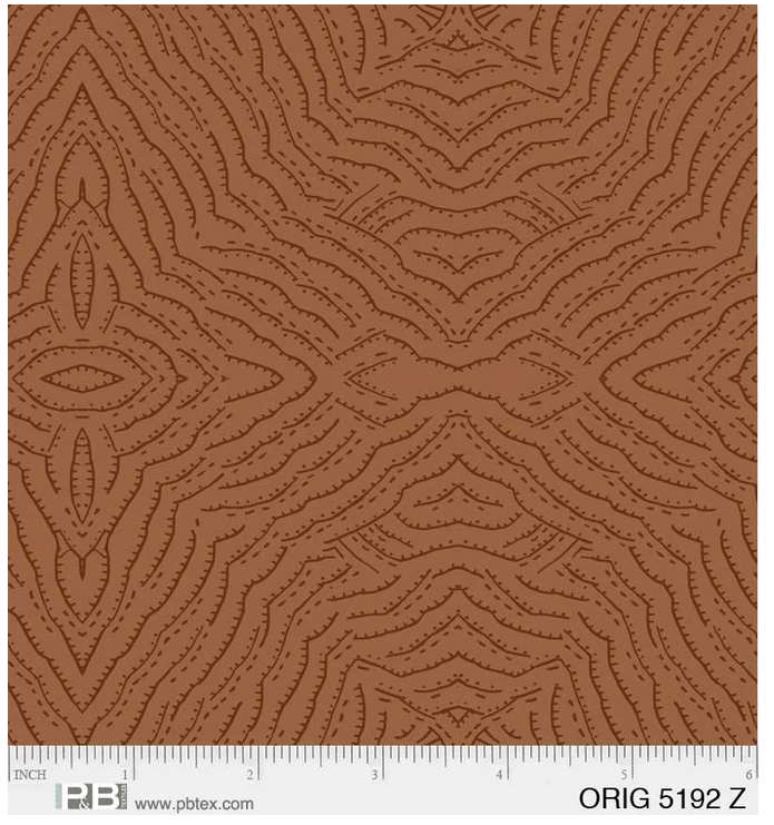P&B Textiles Origins Diamond Linework Brown