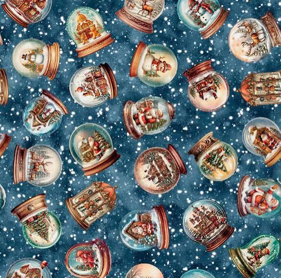 QT Wonderful Christmastime Snow Globe Toss Dark Blue