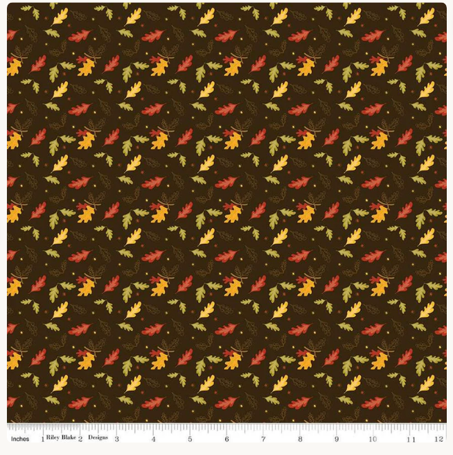 Riley Blake Awesome Autumn Leaves Raisin