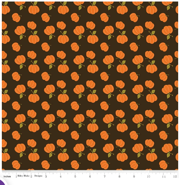 Riley Blake Awesome Autumn Pumpkins Raisin