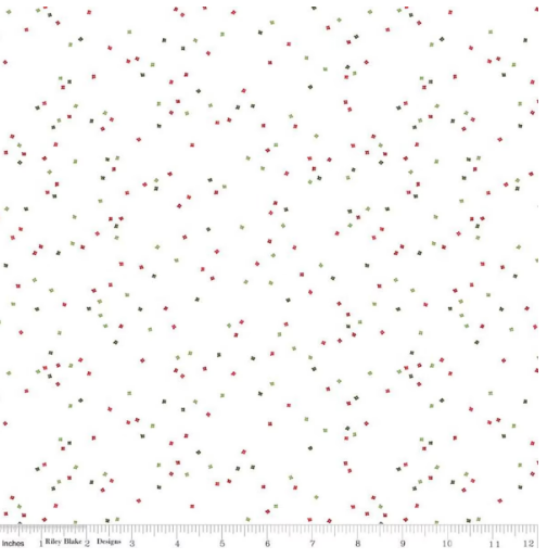 Riley Blake Blossom Santa Claus White