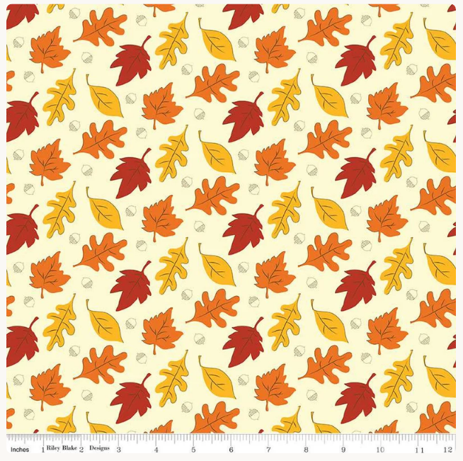 Riley Blake Fall’s in Town Leaf Toss Cream
