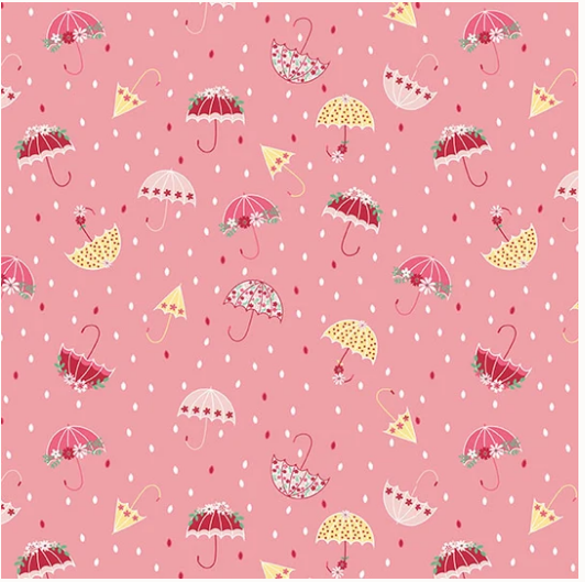 Riley Blake Singing in the Rain Umbrellas Pink