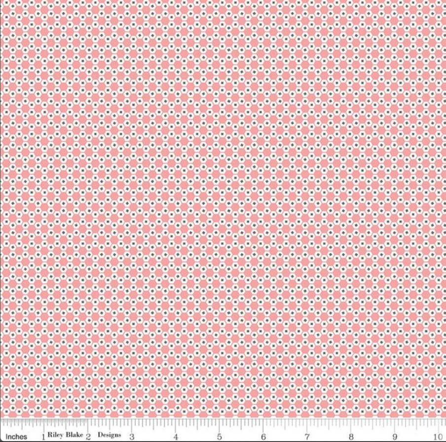 Riley Blake Stitch Hexi Coral