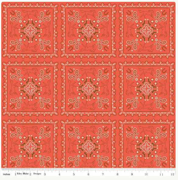 Riley Blake Wild Rose Bandanas Cayenne