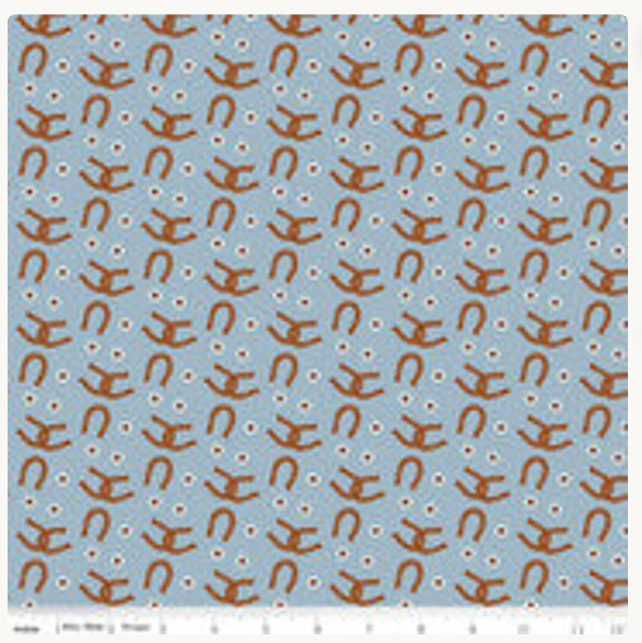 Riley Blake Wild Rose Horseshoes Blue