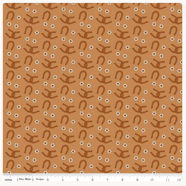Riley Blake Wild Rose Horseshoes Sienna