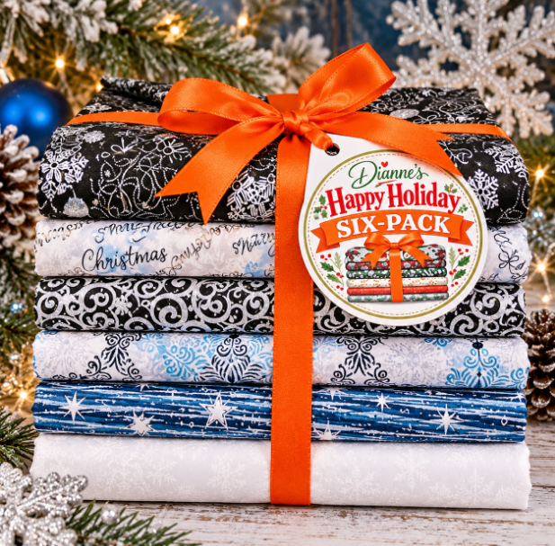 Happy Holiday 1/2yd Six-Pack: Blue Holiday Sparkle
